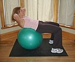 Finish position for this ab exercise with exercise ball